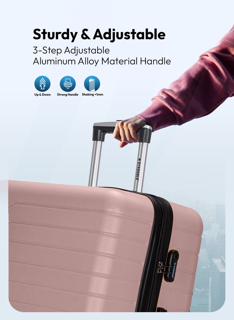 ستارجولد مجموعة حقائب الأمتعة مكونة من 3 قطع حقائب سفر ذات جوانب صلبة ABS مع عجلات دوارة 360 درجة ونظام قابل للقفل حقيبة سفر عالية الجودة - Image 5